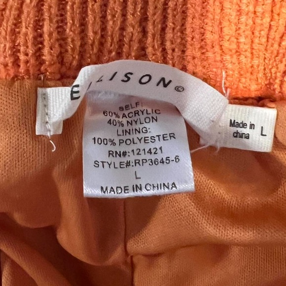 Ellison Orange Wide Leg Flared Lined Bohemian Pants Sz Lg - Picture 7 of 8